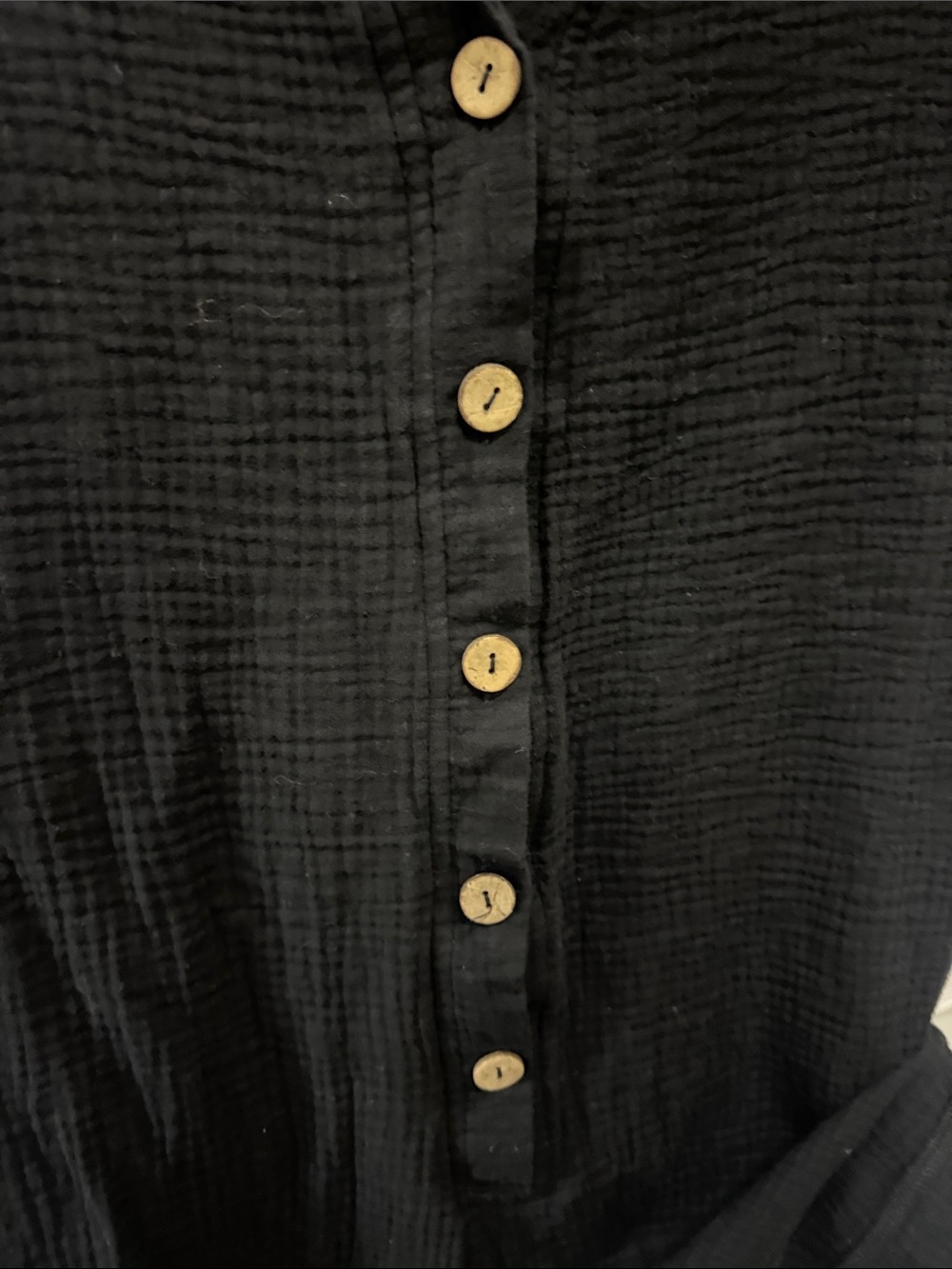 Relaxed Button-Front Black Short Sleeve jumper Small 100% cotton - Picture 6 of 10